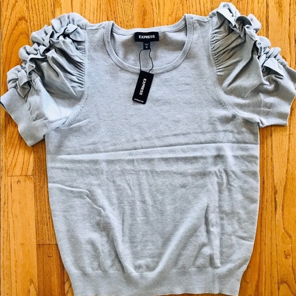 Express Ruffle Sleeve Sweater - Picture 2 of 3